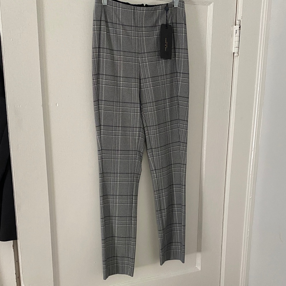 Rag & Bone Black and White Checkered Pants